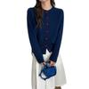 Korean Style Autumn/Winter Heart Button 100% Wool Cardigan for Women – Round Neck Versatile Sweater Coat