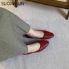 Fashion SUOJIALUN 2025 Spring New Women Flat Shoes Fashion Round Toe Bow-knot Slip On Ladies Ballerina Soft Flat Heel Dress Boat Shoes