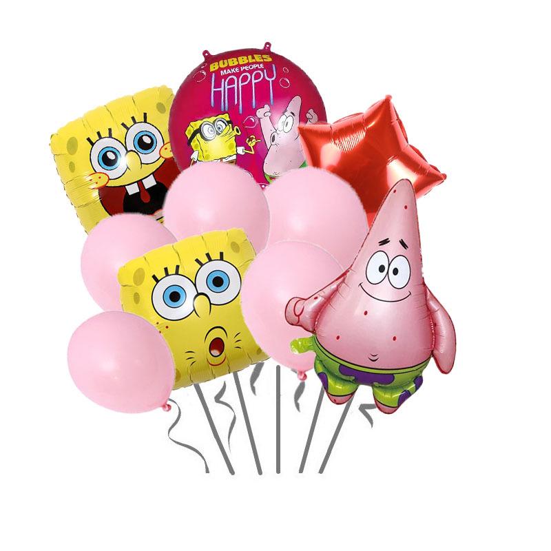 

SpongeBob Birthday Party Decoration Set: Cartoon Anime Foil Balloons & Background