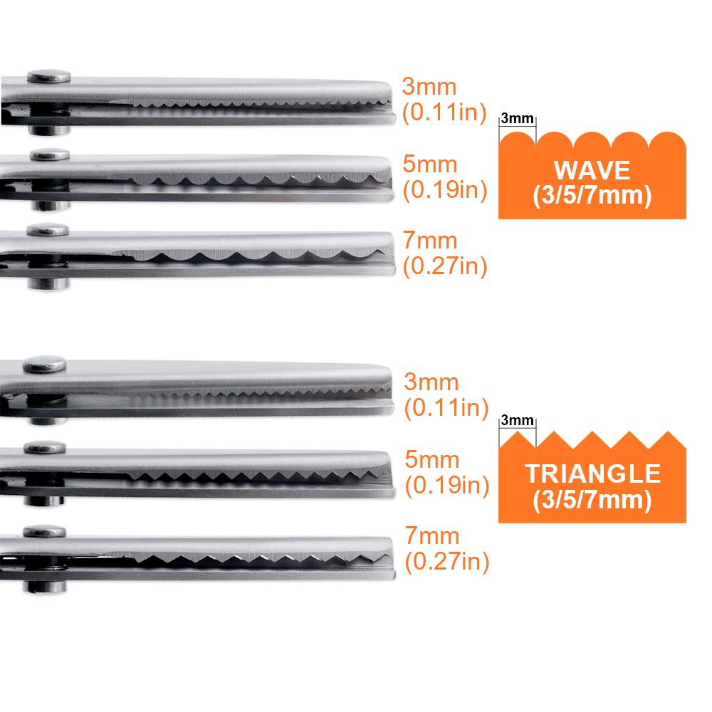 Stainless Steel Pinking Shears Lace Scissors Professional Dressmaking Zig Zag Cut Tailor Clothing Fabric Leather Sewing Scissors