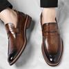 Fashion High Quality Genuine Leather Business Casual Shoes Fashion Comfortable Soft Loafers Large Sizes 37-48 Men's Elegant Party Shoes