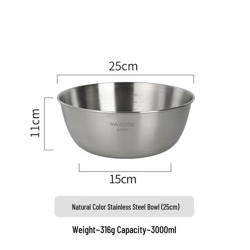 MAXCOOK 304 Stainless Steel Salad Bowl