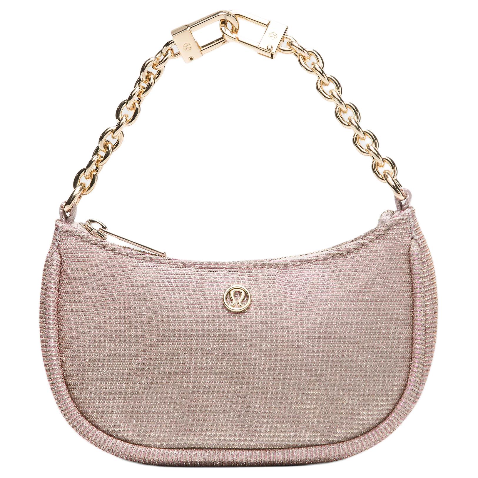 

Lululemon City Essentials Brand Logo Metallic Fiber Blend Polyester Mini Tote Bag Women bags Pink-Champagne Gold LW9FW1S-074868 Pink & Champagne & Gold