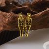 New Asymmetric Skull Skeleton Drop Earrings for Women Girls Vintage White Ghost Dangle Earring Halloween Party Jewelry Accessory