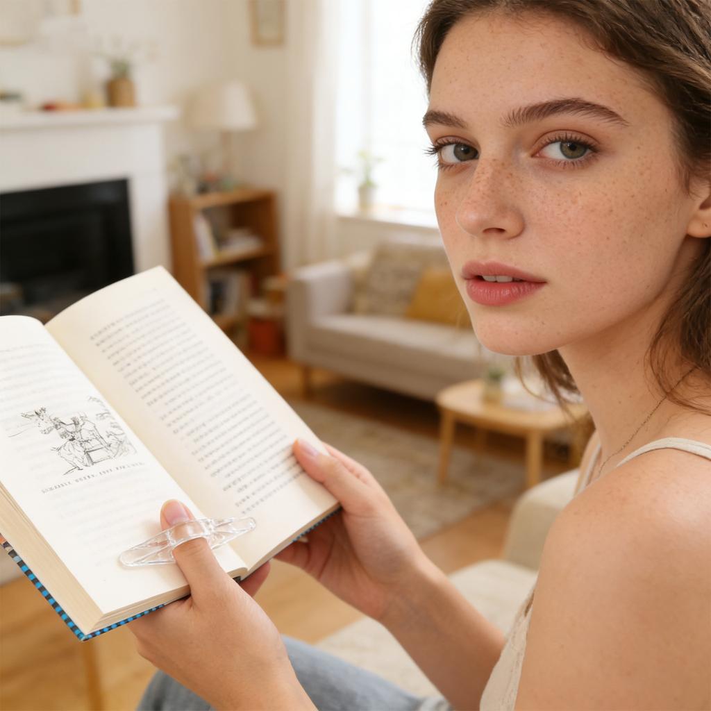 Finger Loop Acrylic Bookmark Book Holder Reading Aid