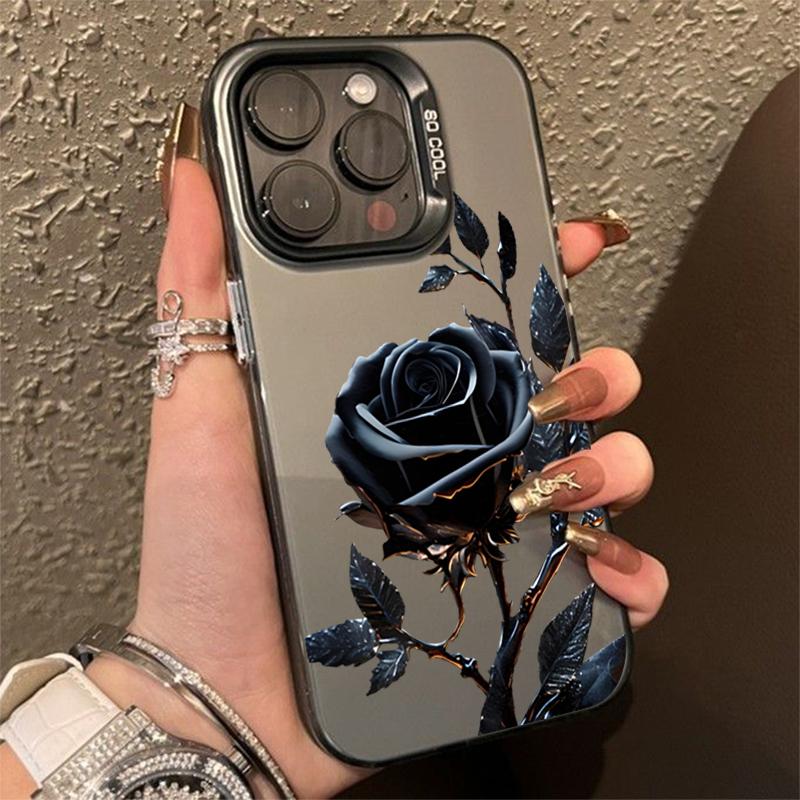Luxury Ice Blue Rose Electroplate Silver IMD Case For Redmi 12 13C For  Redmi Note 13 12 11 10 Pro Plus 12S 11S Back Cover