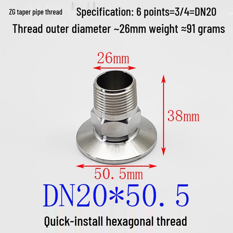 Hongshun Heavy-Duty Hex Quick Connect Stainless Steel Threaded Nipple with Chuck and Wrench Flats