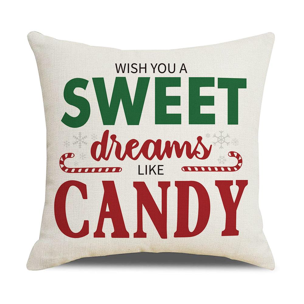 Christmas Pillow Cover Letter Simple Linen Pillow Cover Home Decoration Cushion Cover