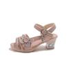 Girls' Pearl Bow High-Heel Sandals - Versatile and Fashionable Princess Shoes for Summer and Dance Performances