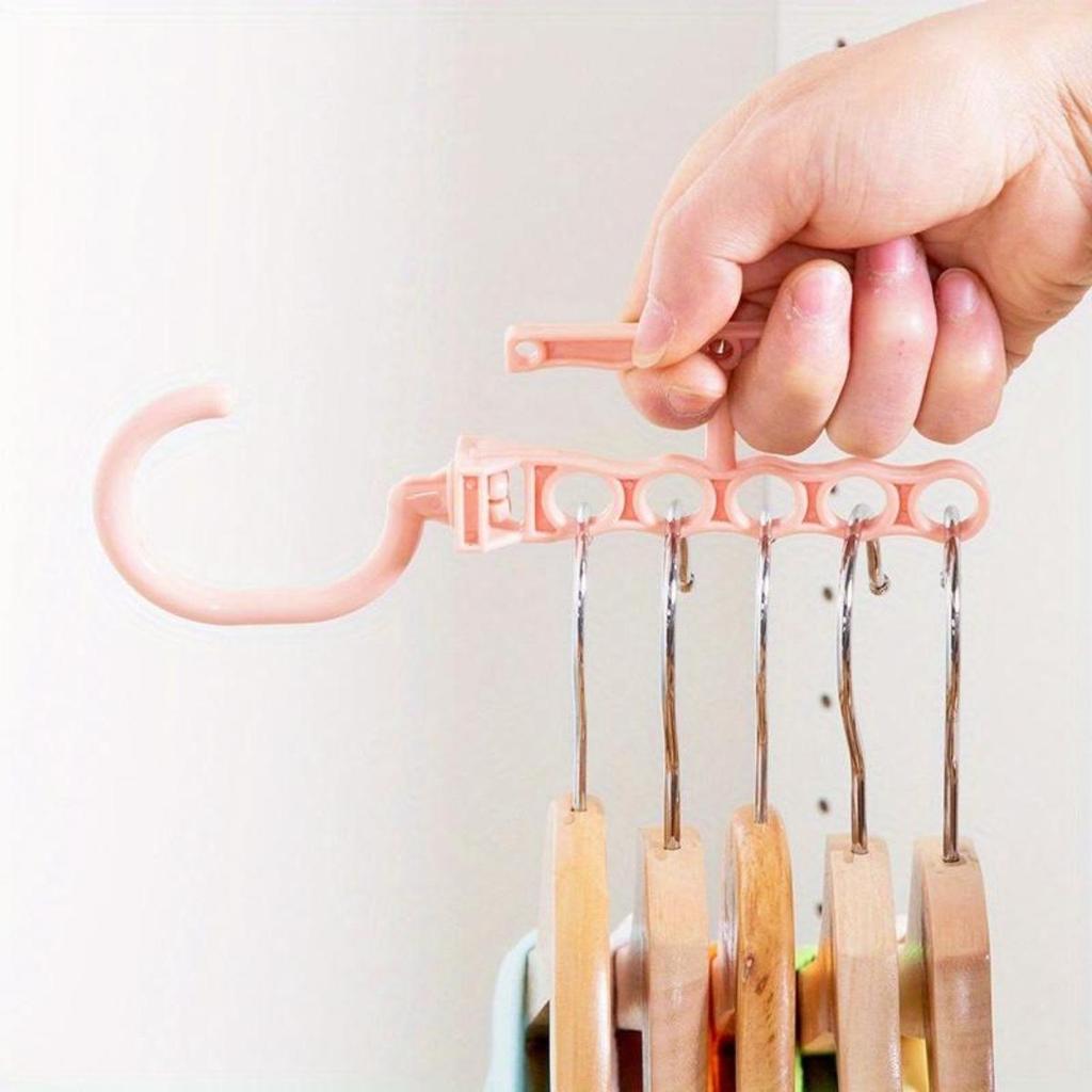 5-hole Hanger with Handle for Space-saving Magic Hooks Closet Organizer for Space Saving
