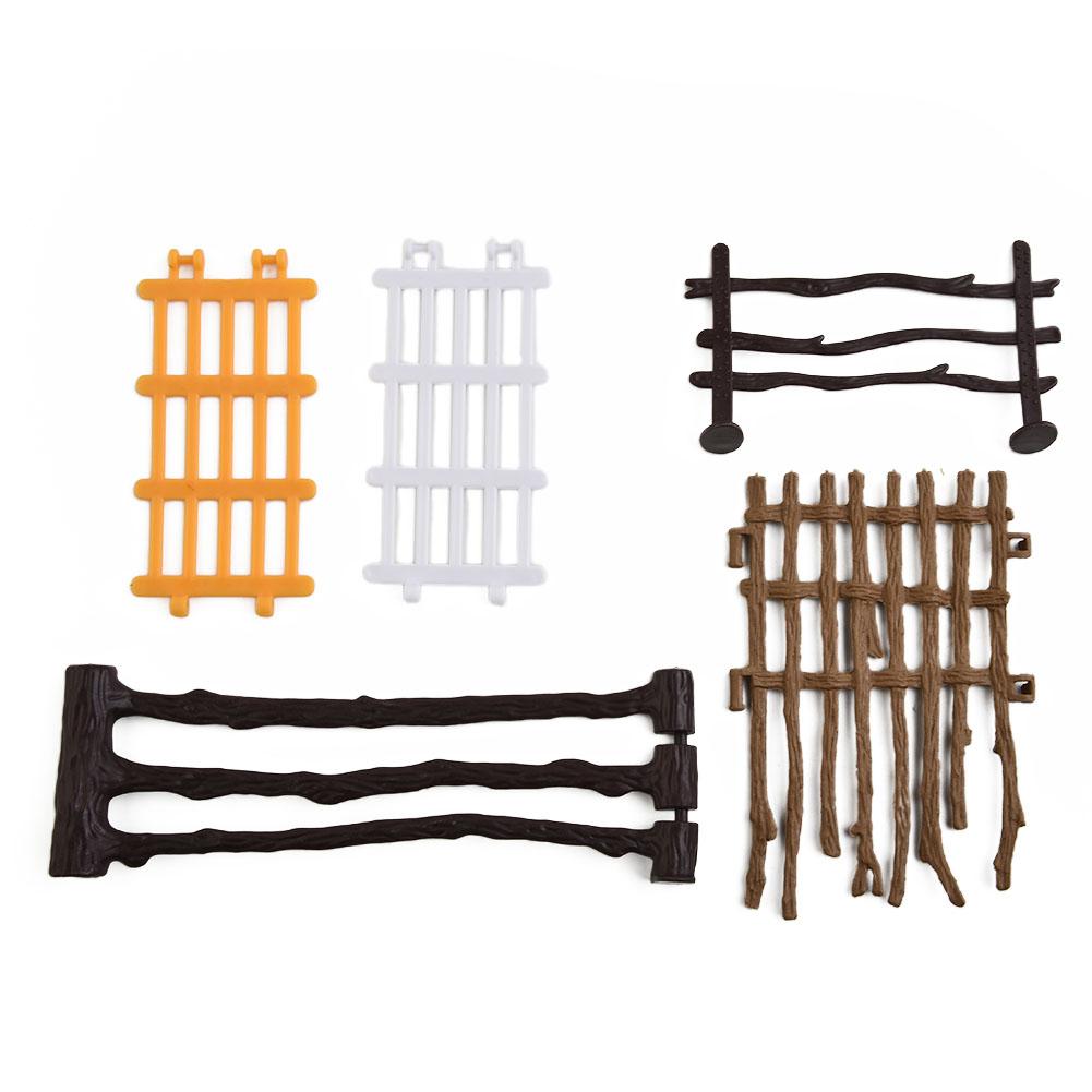 10Pc/Set Fence Decoration Model Simulation Farm Ranch DIY Sand Table Fence Accessories Static Trumpet Children Toy 5 Styles
