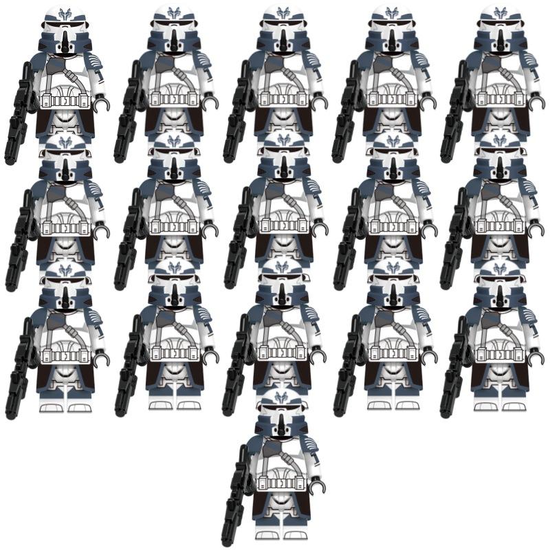 Star Wars Series 501st Clone Trooper Shock Trooper Wolfpack Airborne Building Blocks Toy Bag Set