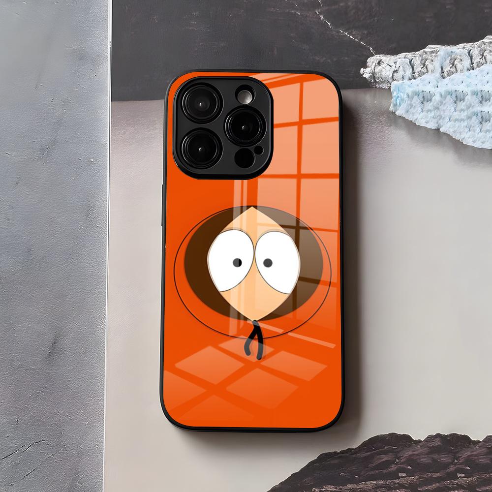 S-South Cute P-Park Phone Case For IPhone 17 Air 16 E Pro Max 15 14 13 Mini 12 Pro 11 Max Plus Black Glass Cover