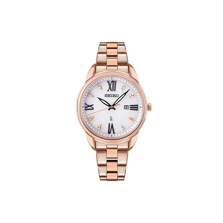 

SEIKO Light Powered Quartz Movement Stainless Steel Watchband Watch Women s Watch White Dial SUT364J1 Rose Gold Strap