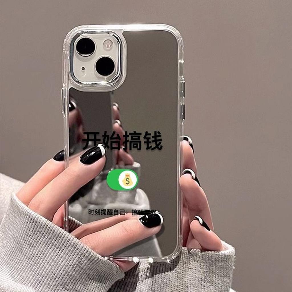 For Redmi 13R 2-in-1 Phone Case Mirror Stand Mirror Phone Case for Xiaomi CIVI14PRO Mirror Case