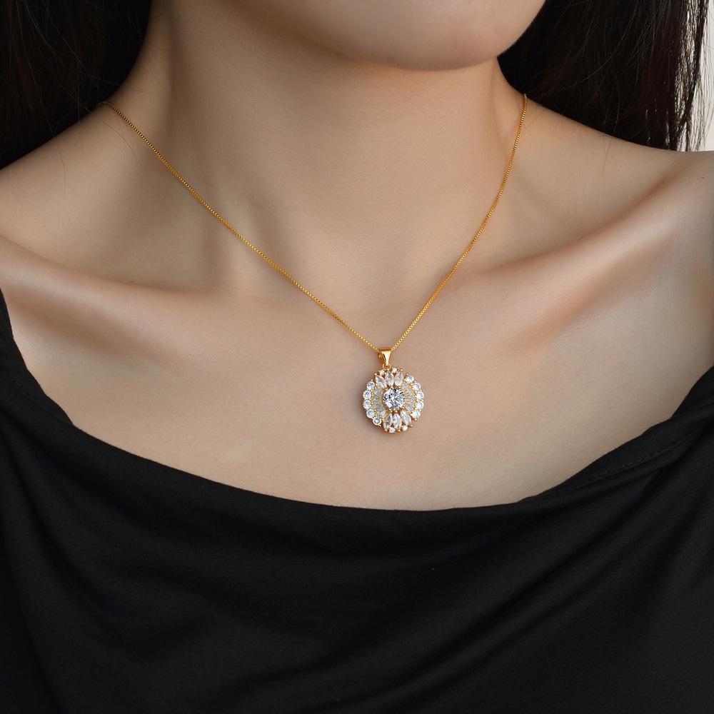 High-End Moissanite D Color Sterling Silver Pendant Necklace for Women - One Carat Round Gem