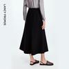 Elegant Black Fishtail Midi Skirt