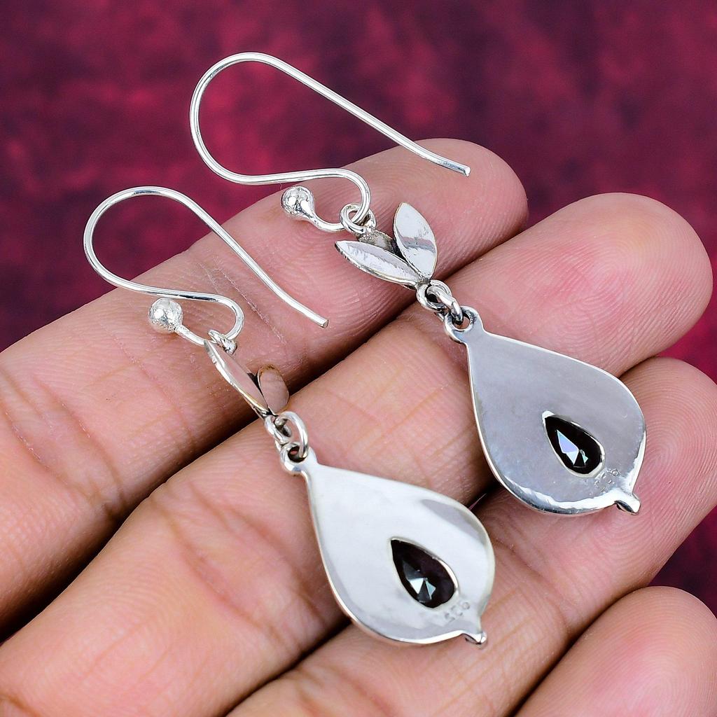 Mystischer Topas 925 Sterling Silber Ohrringe, handgefertigte Edelstein Schmuck Ohrringe, für den Gedenktag