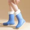 Rain Shoes Women's Medium Tube Non-slip Fashion Kitchen Women's Rain Boots Short Tube Water Shoes Beef Tendon Sole Wear-resistant Adult Water Shoes