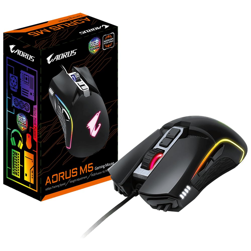 

Gaming Mouse GIGABYTE AORUS M5 Wired Optical Sensor Omron Switch 7 Keys Japanese (USB Right-Handed) [Official Distributor]
