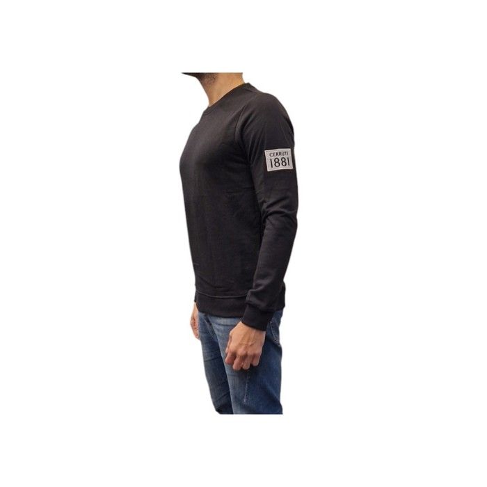 Cerruti 1881 Sweat-shirt col rond logo épaule Tirreno Noir Homme