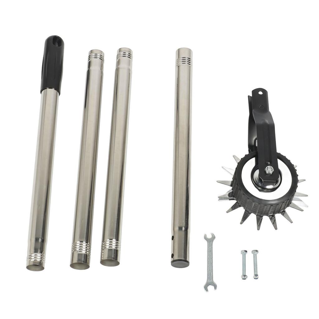 Rotary Lawn Edger with Single Wheel Manganese Stainless Steel Manual Lawn Edging Cutter with Handle