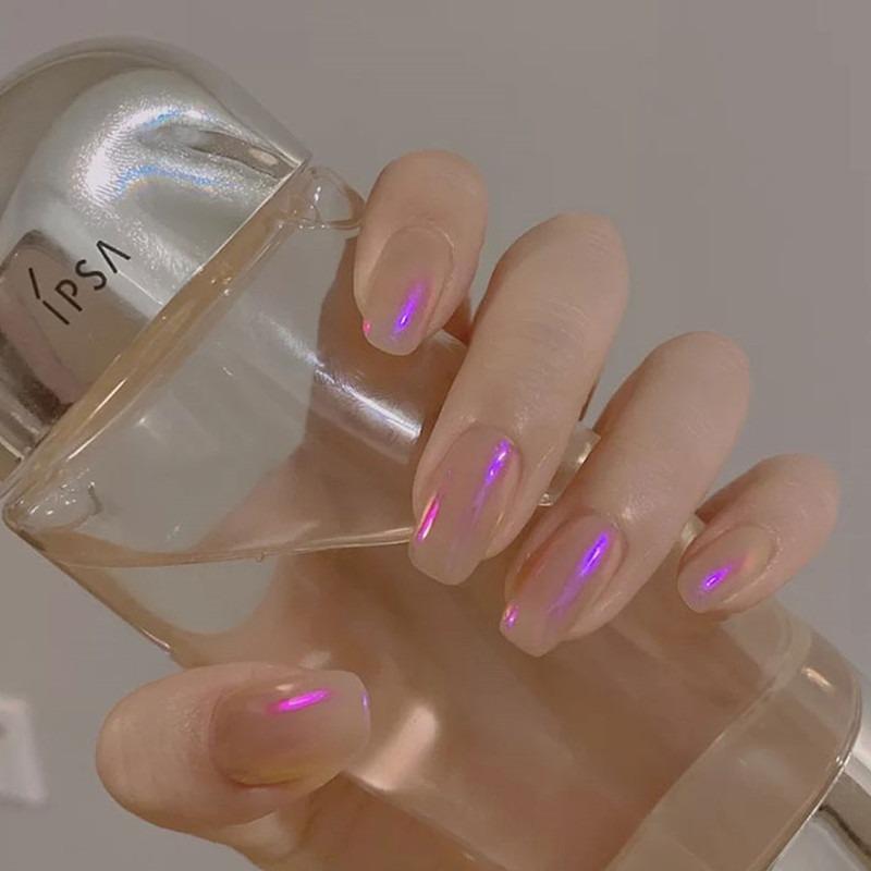 1 Box Double Colors Solid Nail Powder Holographic Neon Solid Nail Glitter Powder Aurora Powders Nail Art Tool