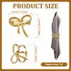 20Pcs Vintage Napkin Ring Bow Ginkgo Leaves Gold Ring Holder Elegant Cloth Napkin Rings for Home Restaurant and Table Decoration