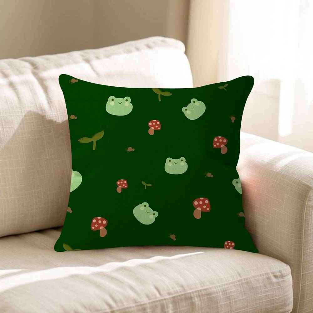 Cartoon Frog Mushroom Pillowcase Toon Gift Cushion Cover Bedroom Home Sofa Chair Seat Decor Pillow Case