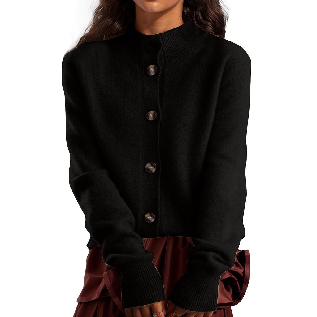 Women's Solid Color Casual Hooded Long Sleeved Knitted Sweater With Pullover And Base Layer Knitted Sweater