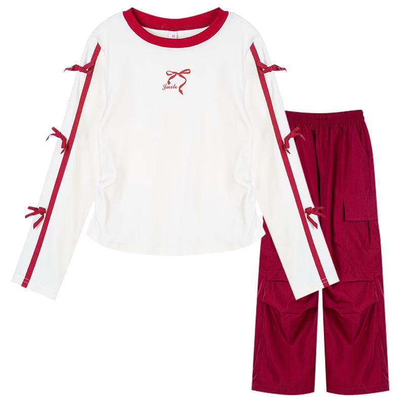 

Girls Casual Long-Sleeve T-Shirt & Overalls Set 150