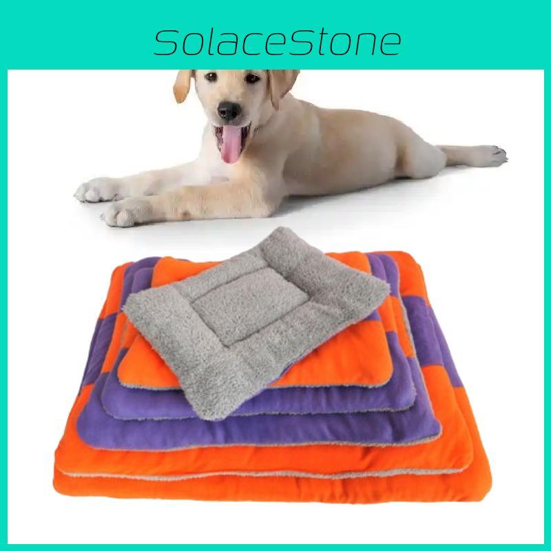 Pet Sleeping Pad With Flannel Cover And Pp Cotton Filling For Comfort And Warmth