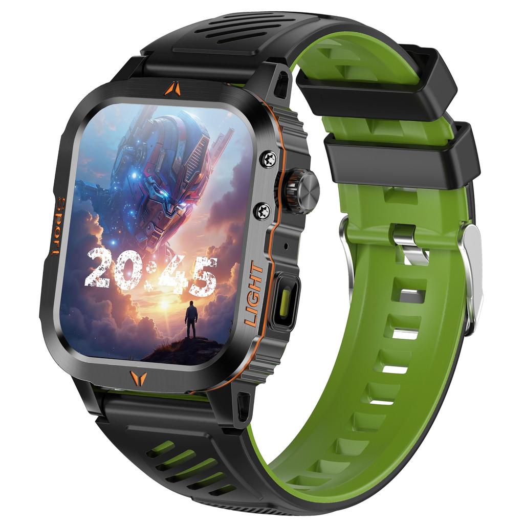 Robustes und langlebiges Militär-Smartwatch 1500mAh Akku 30-Tage Blouetooh Anruf Multifunktionalität, LED-Taschenlampe 150 Sportmodi Android iPhone.