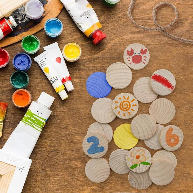 20pcs 1cm-5cm Wood Slices for Crafts Wood Rounds Wood Circles for Centerpiece Table Decorations,Christmas Ornaments,DIY Gifts