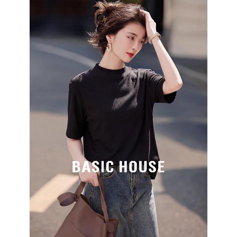 Basic House Women s Half-High Collar Knit Top M