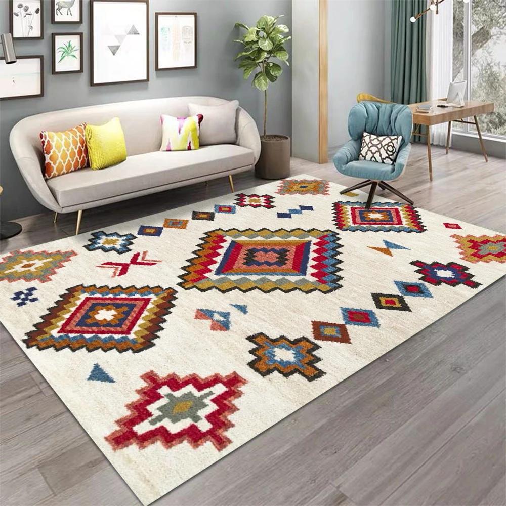 Bohemian Nordic Turkish Style Area Rug Non-Slip Carpet for Living Room Bedroom Sofa Home Decor Kids Floor Mat