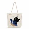 Cartoon cat print thick rope single-shoulder beach bag 7233
