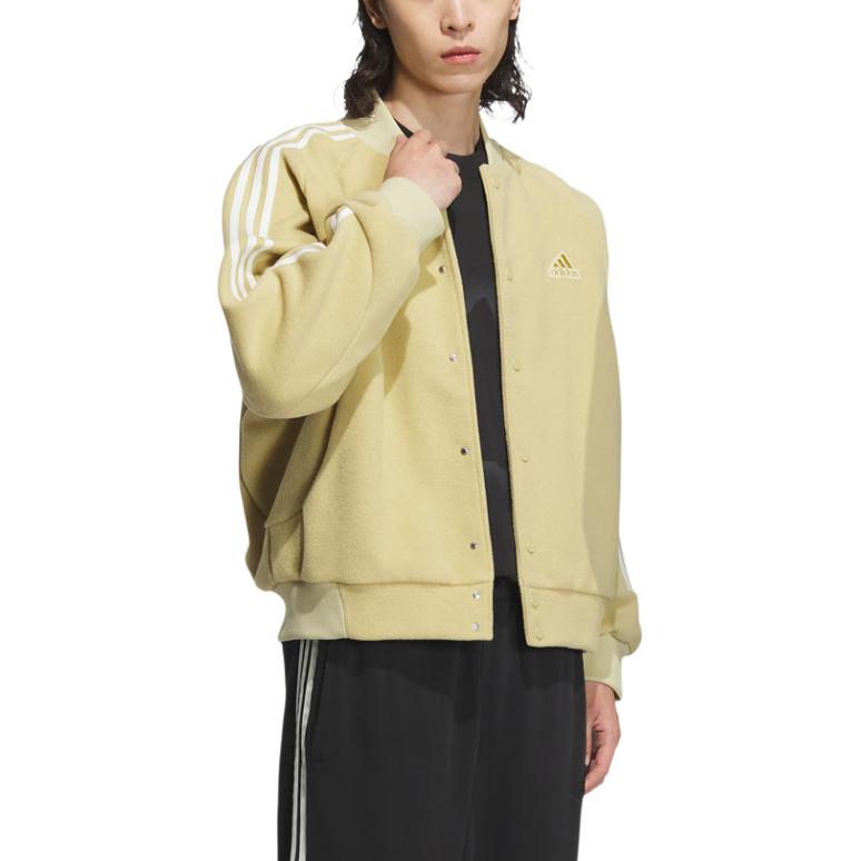 Adidas FW24 3-Stripes Warm Series Loose Fit Casual Sports Long Sleeve Jacket Unisex Jackets Sand-Brown JI6640