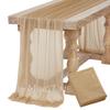 Caminho de Mesa Macio Rosa Blush Poeira Gaze Rústico Boho Natural Casamento Festa Chá de Bebê Jantar Ornamento Decoração