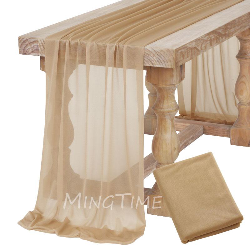 Caminho de Mesa Macio Rosa Blush Poeira Gaze Rústico Boho Natural Casamento Festa Chá de Bebê Jantar Ornamento Decoração