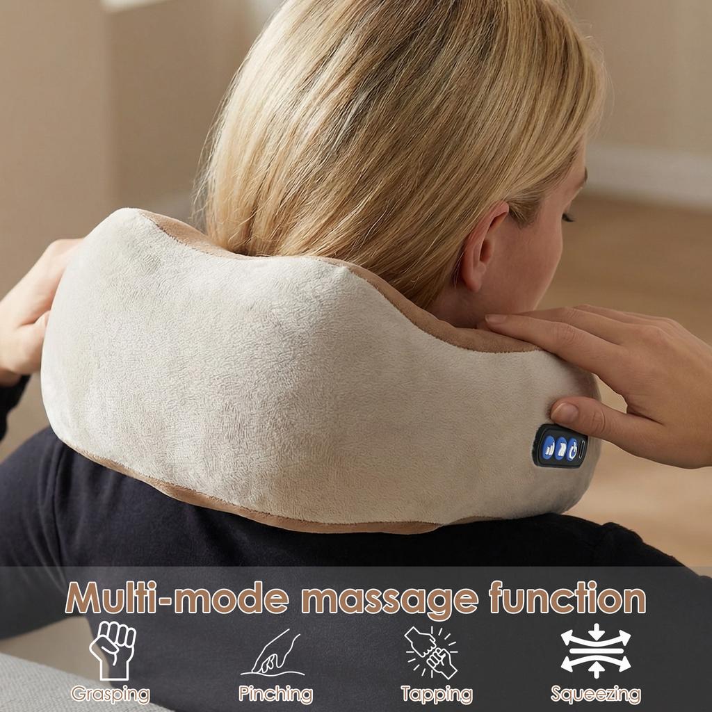 Electric Neck Massager Pillow 3D Kneading 3 Modes Neck Cervical Waist Leg Body Muscles Massage Travel Sleeping Pillows Support
