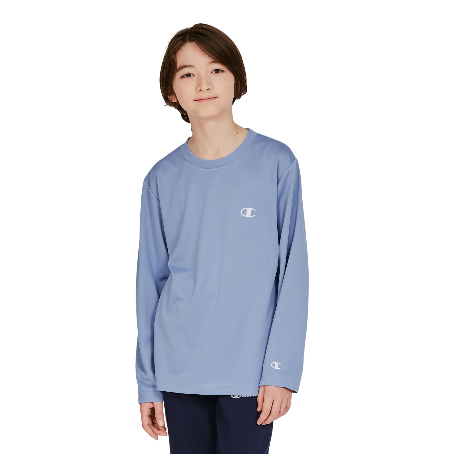 

Champion Лонгслив с вышивкой Basic Sports Sax Детская футболка, Шея, Быстросохнущая, Логотип, Футболка, CK-BS401,