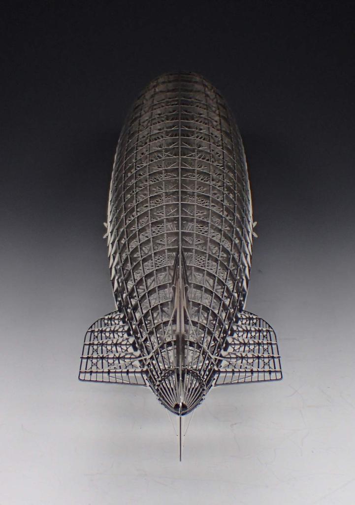 Aerobase Dirigível Dirigível Rígido Dirigível Gigante Alemão Hindenburg Kit de Modelo de Precisão em Metal Diâmetro Série C002 1/1000, Estrutura, LZ129, (Comprimento 247mm,