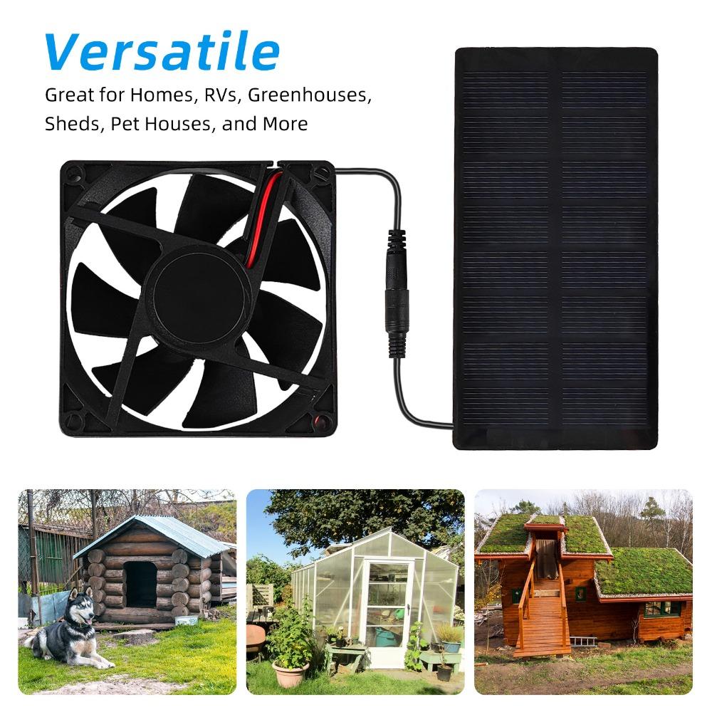 3000 RPM Solar Powered Fan IP65 Waterproof Solar Panel Fan Solar Fan Kit  Greenhouse Cooling