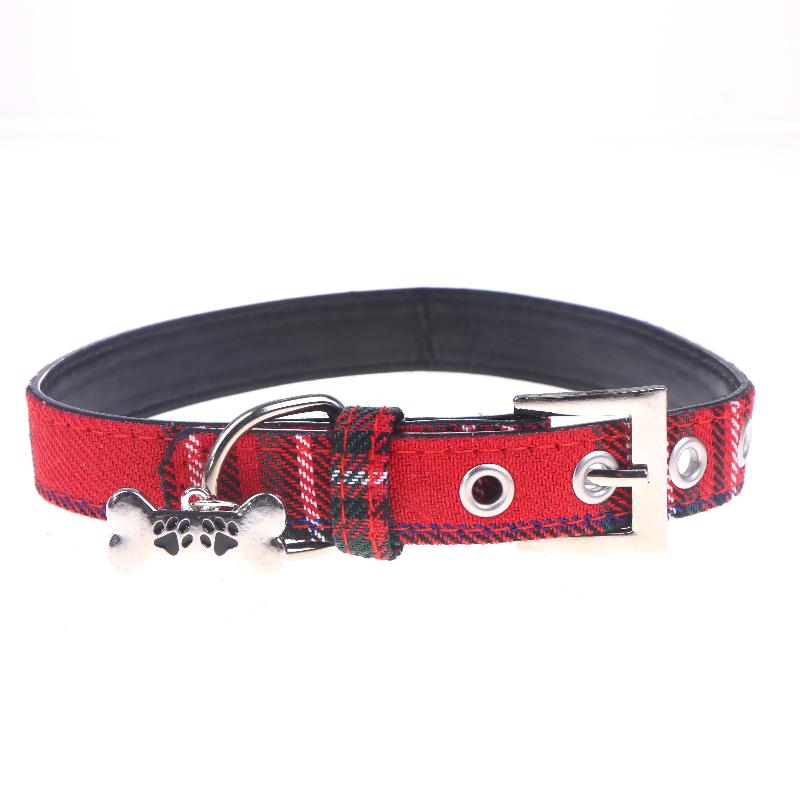 Y2K Goth Vintage Dog Bone Charm Necklace Punk Trendy Choker Simple Red Plaid Leather Buckle Necklaces Collar Chain Jewelry