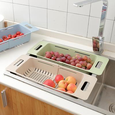 Adjustable Dish Drainer Sink Drain Basket Washing Vegetable Fruit Plastic Drying Rack Kitchen Accessories Organizer