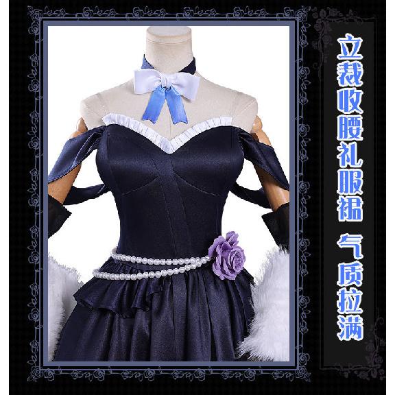 Anime Tiger×Dragon Aisaka Taiga Cosplay Black Evening Dress Princess Skirt Plush Wrap Wig Woman Halloween Carnival Suit