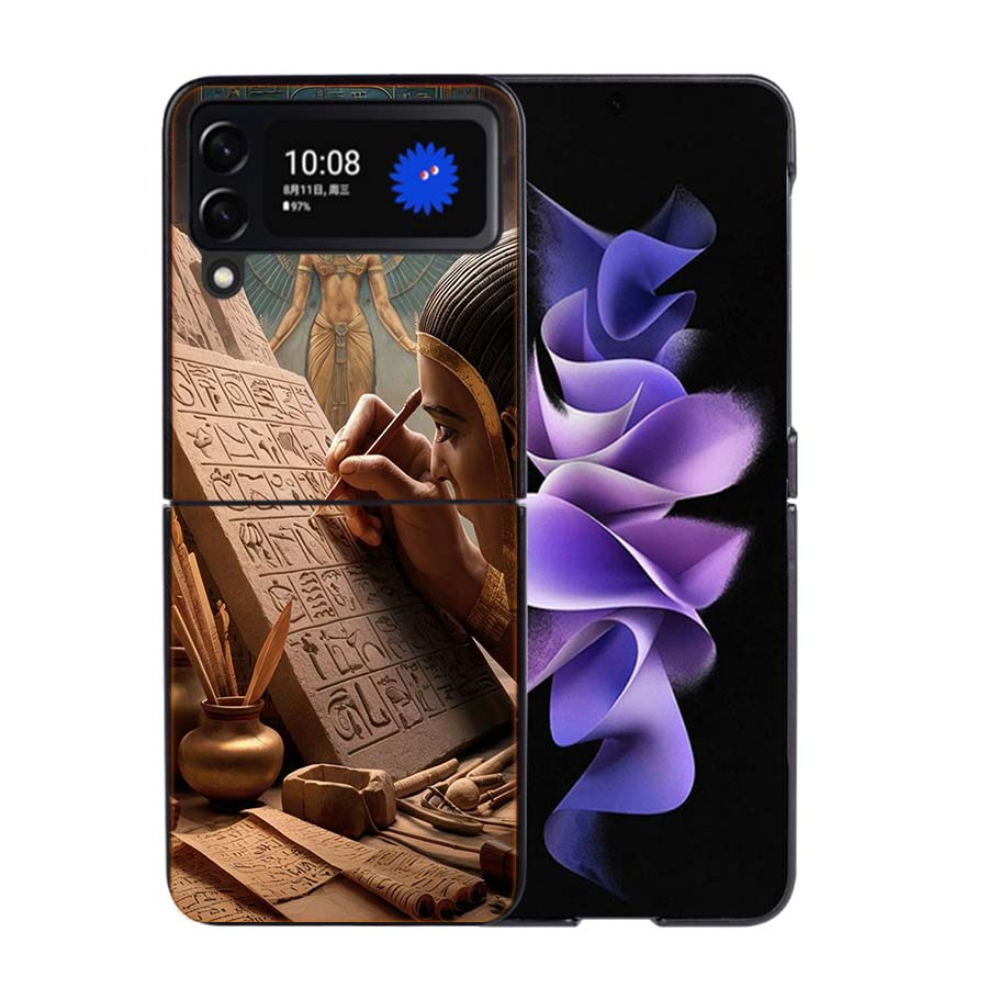 A Symbol of life Balance and Divine Power Phone Case For Samsung Z Flip 7 6 5G Galaxy Z Flip4 Z Flip5 Z Flip3 Coque Black Hard P