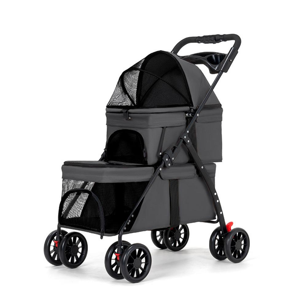 Foldable Double Pet Stroller with 2 Carriages Dog Stroller New Cat Strollers for Dogs and Cats