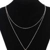 Necklace Simple Wear-resistant Women Double Layer Faux Pearl Pendant Chain for Party